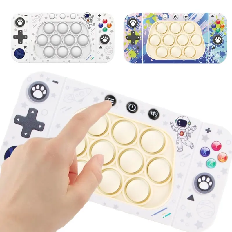 

Joyful Press it Handheld Game Console Stress Relief Toys Pop-Botton Challenge Game Novelty Funny Fidgets Toy for Adults Children