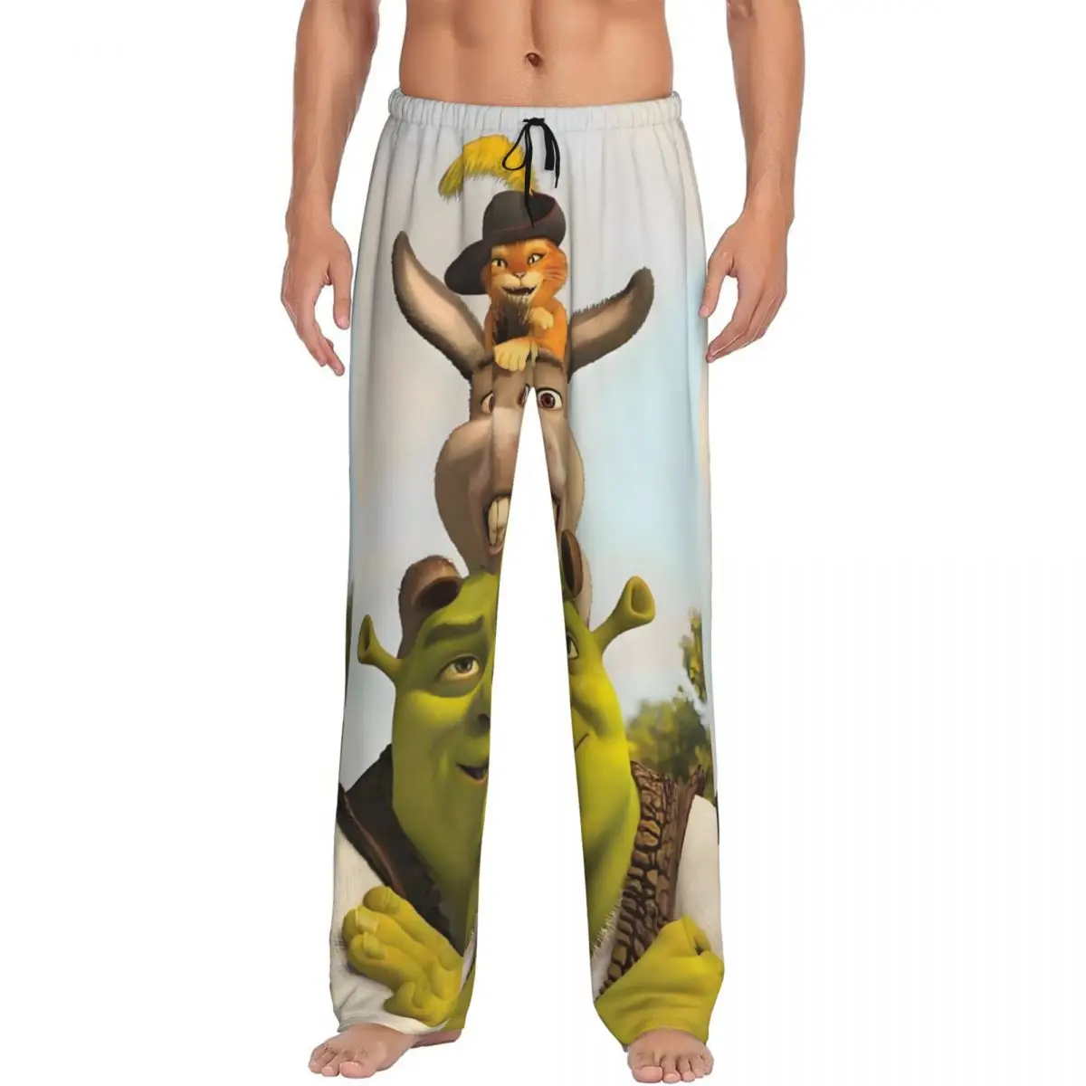 

Custom S-shreks Pajama Pants for Men Funny Cartoons Sleepwear Lounge Sleep Bottoms Stretch with Pockets