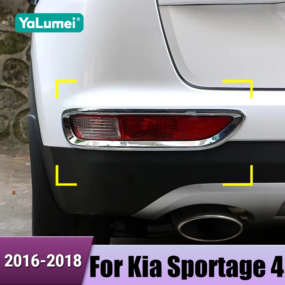 

ABS Car Rear Fog Lamp Decorative Frame Fog Lights Protection Cover Trim Sticker Accessories For Kia Sportage 4 QL 2016 2017 2018