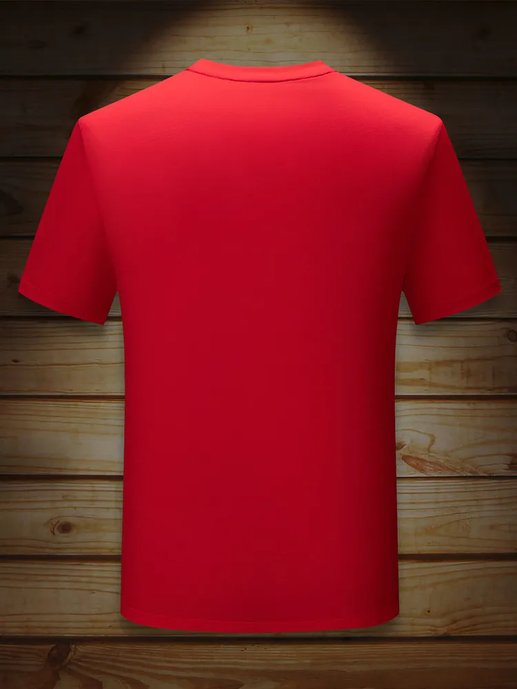 2026 Summer New Men's Red Black White Chinese Dragon Rhinestone Round Neck Short Sleeve Casual Streetwear T-Shirt