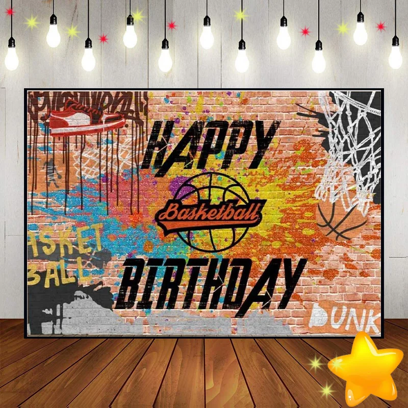 Graffiti Paint Splash Birthday Decoration Background Custom Backdrop City of Liberty Baby Shower Neon Photo Retro Hip Hop Party