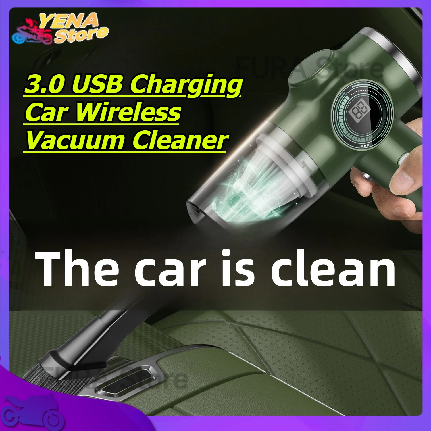 

2025 NEW Car Vacuum Cleaner Portable Wireless Cleaner Powerful Strong Suction Handheld Cleaning Machine for Car Home Appliance