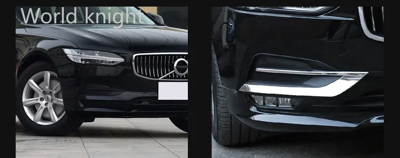 Car Styling Chrome Sticker For Volvo S90 V90 2017-19 Front Fog Light Decoration Cover Trim Strip Exterior Accessories