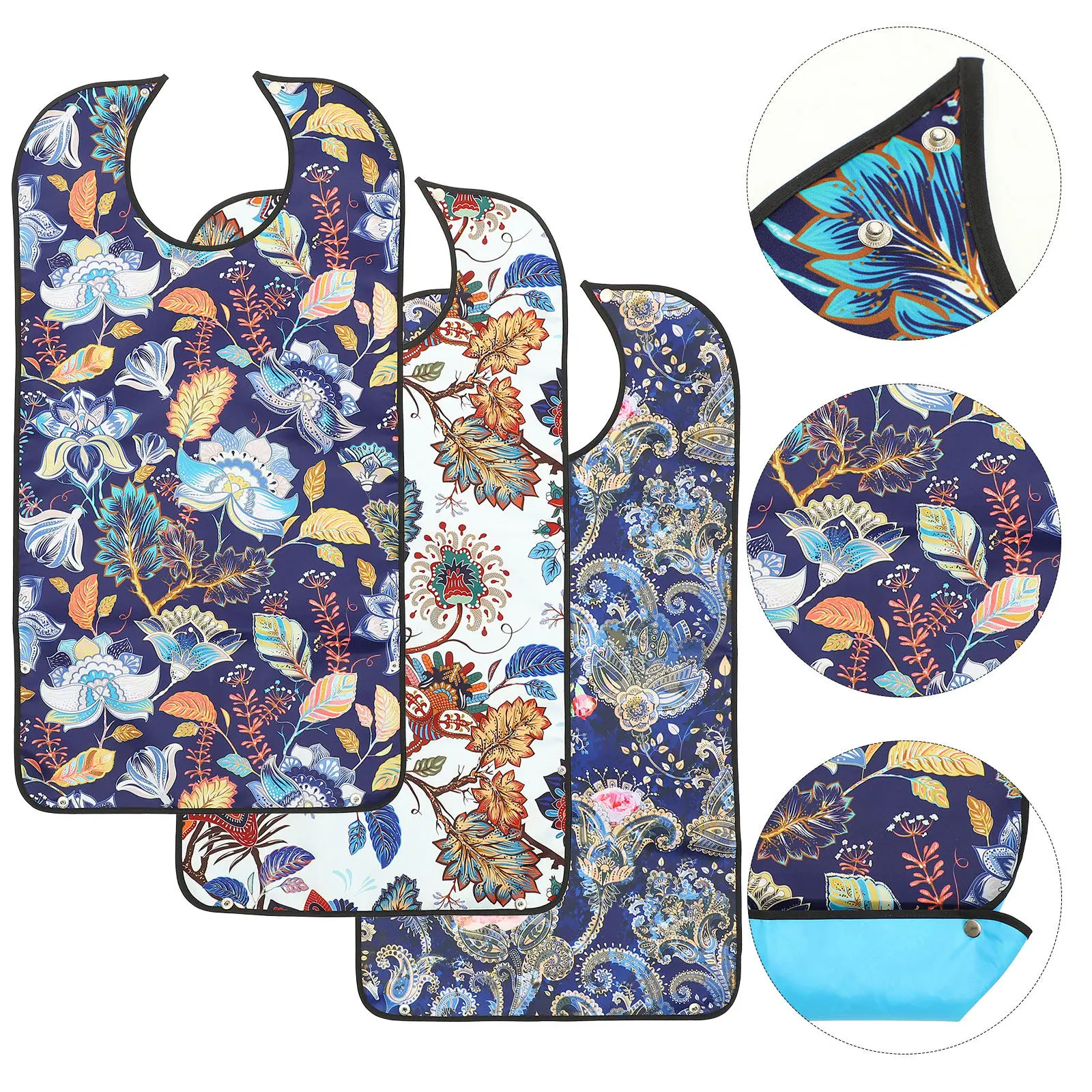 3pcs-adult-bibs-senior-eating-bib-waterproof-adjustable-cloth-protector-for-elderly-washable-reusable-patient-care-supplies