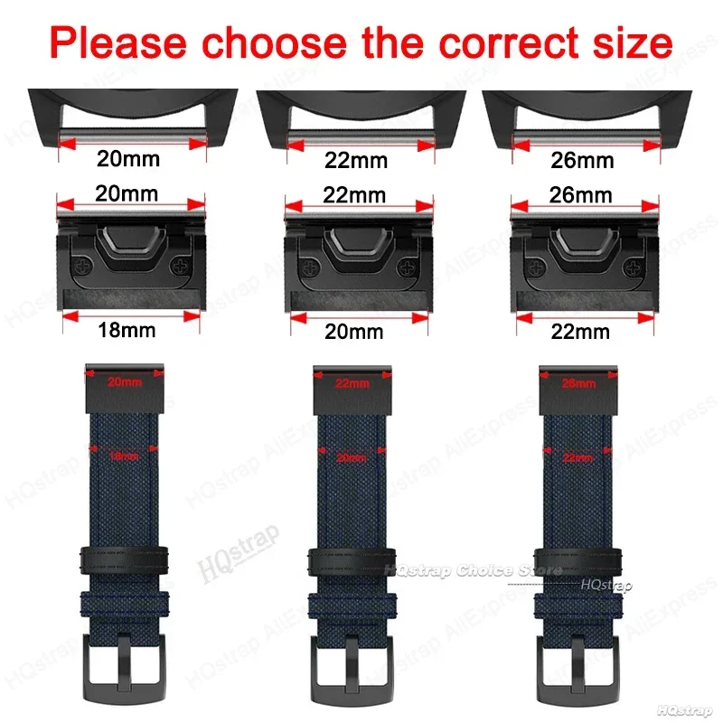 Black Stainless Steel Connector for Garmin Smart Watches