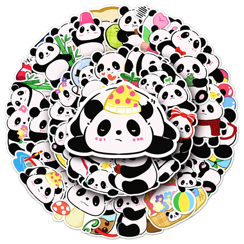 

10/30/50pcs Kawaii Panda Animal Stickers Decal Waterproof DIY Suitcase Notebook Fridge Bike PVC Sticker Fun for Kid Classic Toys