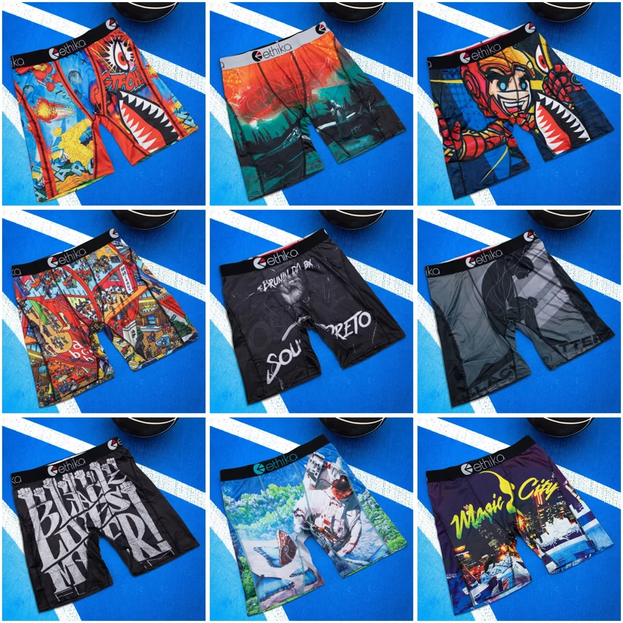 

ETHIKA 1 шт. сексуальное мужское нижнее белье боксеры мужские трусы для плавания плюс размер S-3XL мужские трусы с принтом дышащие мужские трусы-боксеры