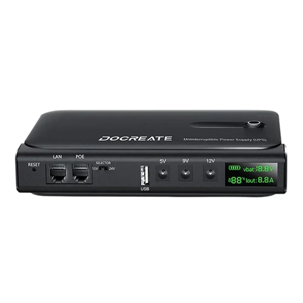 

Цифровой источник питания постоянного тока мощностью 36 Вт со сменными батареями и несколькими выходами напряжениями для маршрутизатора и сетевого оборудования