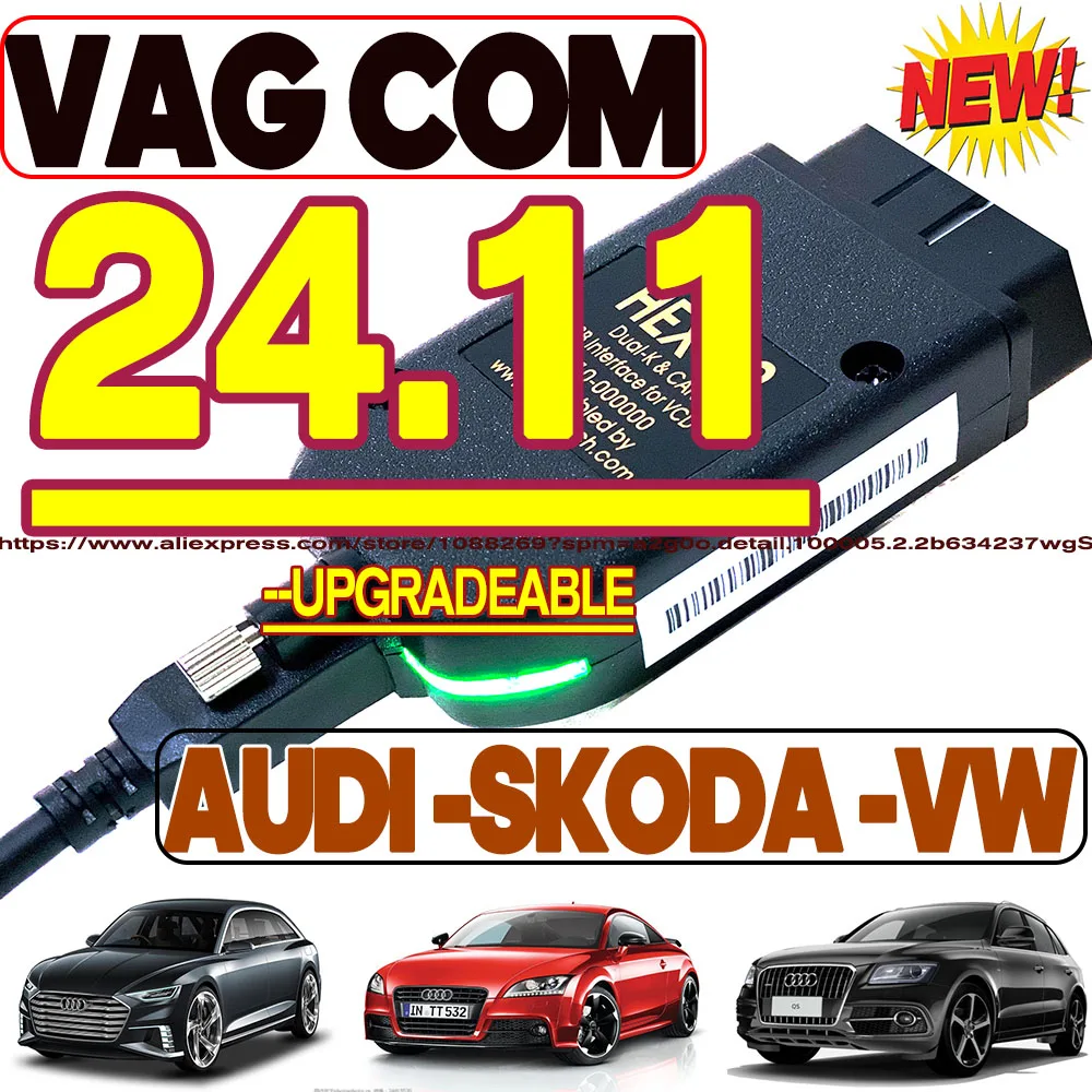 2025 Newest V24.11 VAG HEX V2 Interface For VAGCOM VAG COM VW-AUDi Professional Scan Code Upgrade Hardware AUTO COM VCDS TOOL