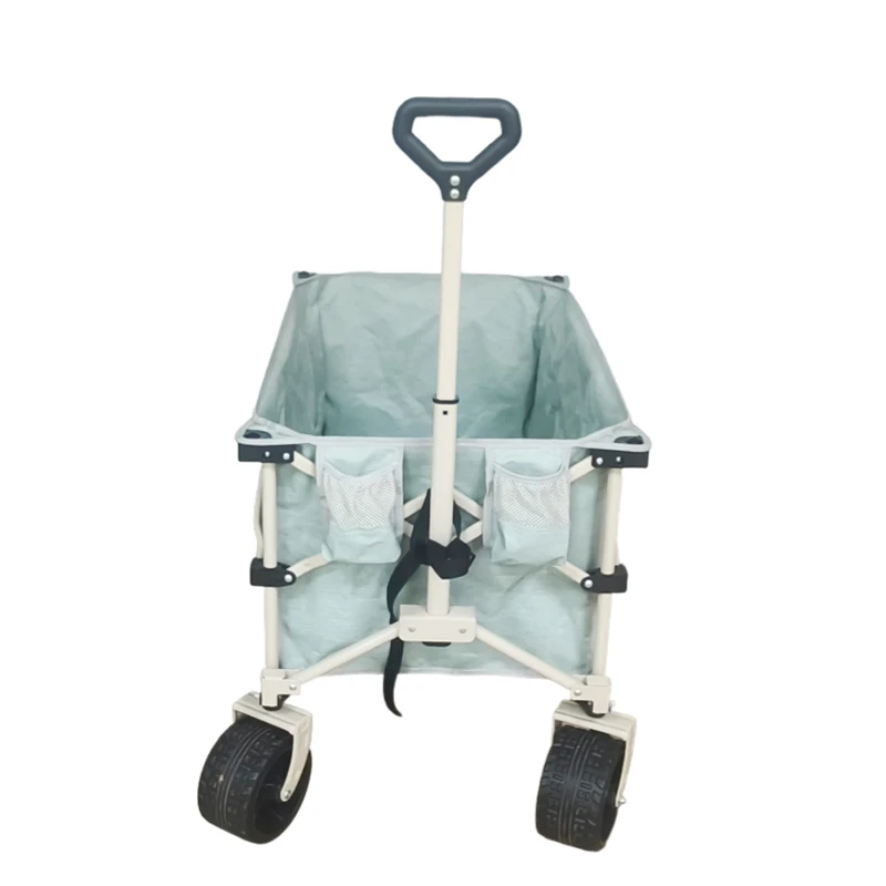 Lightweight Collapsible Utility Wagon, Foldable Outdoor Camping Trolley for Garden Beach Picnic Shopping