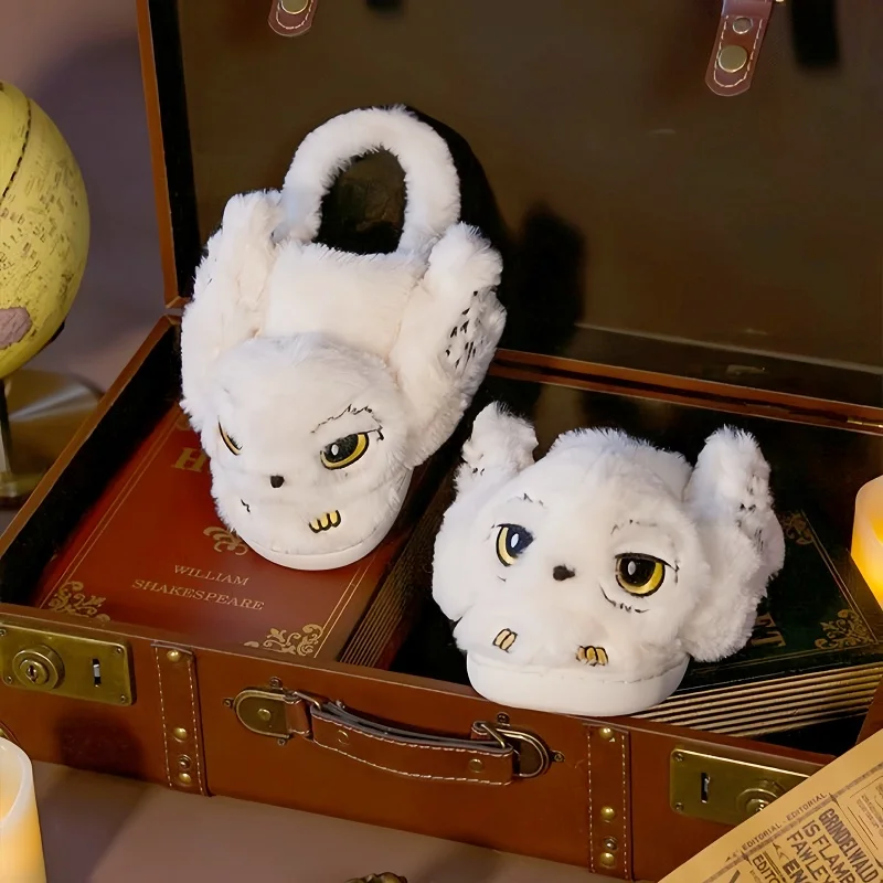 

Hedwig Style Slippers New Harri Potter Academy Series Adult Slippers Warm Cute Thicken Anti Slip Girl Gifts Autumn Winter