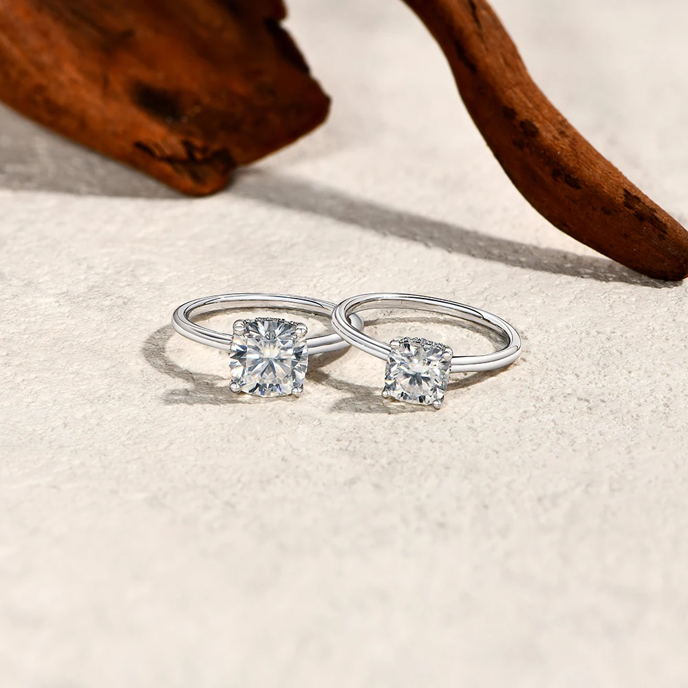 ATTAGEMS – bague Moissanite taille coussin 1,5 ct 2,5 ct DVVS1, argent 925 plaqué or 18 carats pour femmes, bracelet de fiançailles, de mariage, bijoux fins