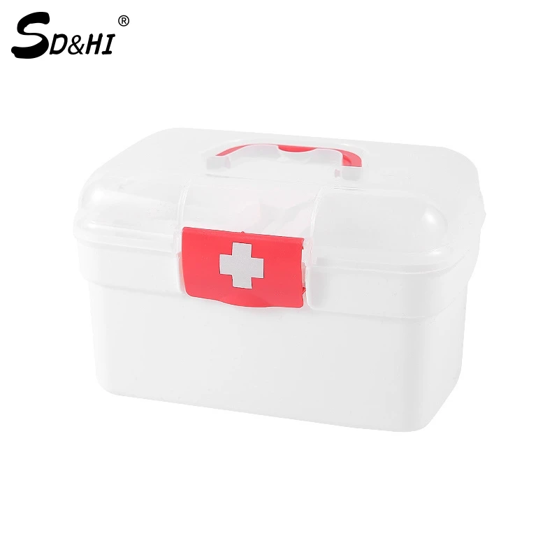 Caja médica con múltiples capas, caja de almacenamiento de emergencia de medicina portátil de gran capacidad, caja de medicina pequeña para el hogar