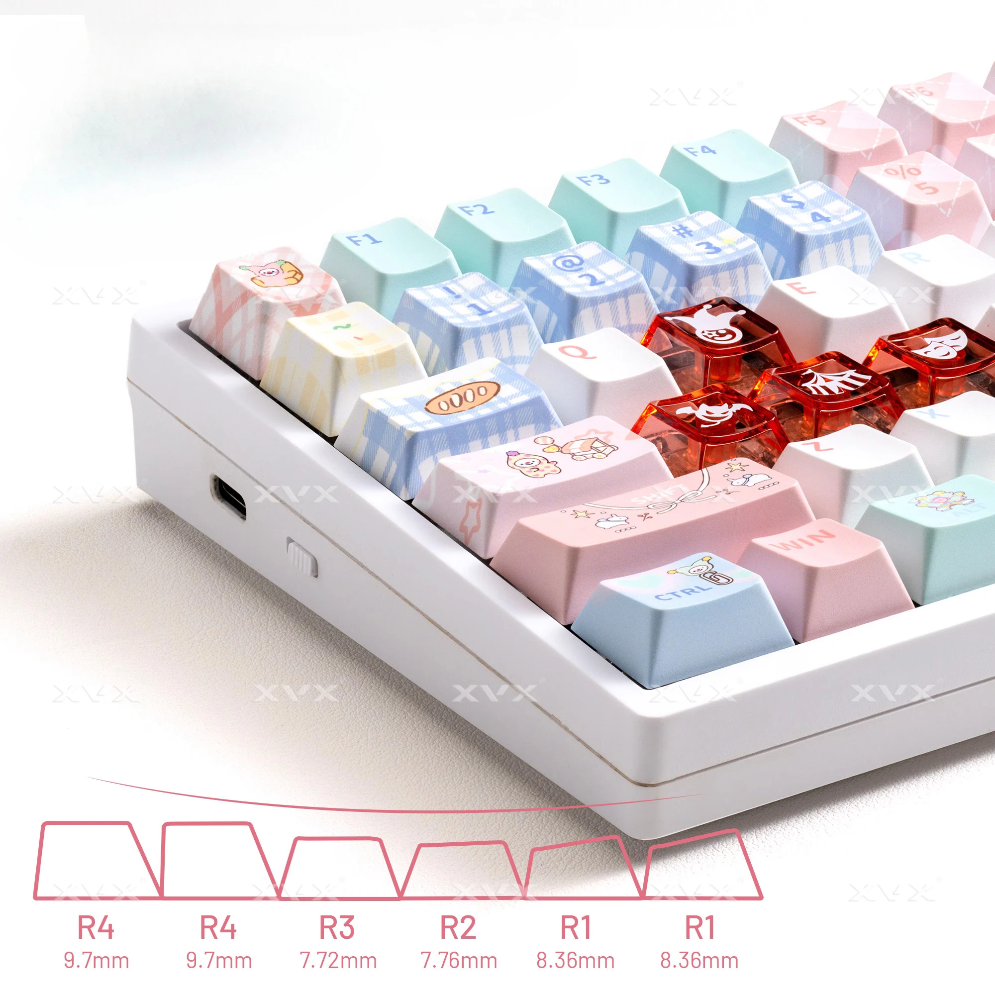 

Circus keycap PBT five-sided sublimation engraving PC light-transmitting mechanical magnetic axis keyboard cap wooting60