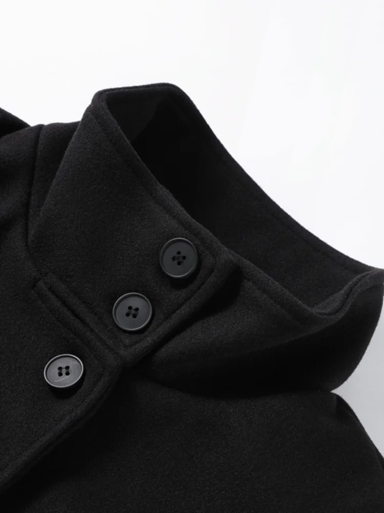 Stand Collar Women Winter Woolen Coats 2026 Autumn Single Breasted