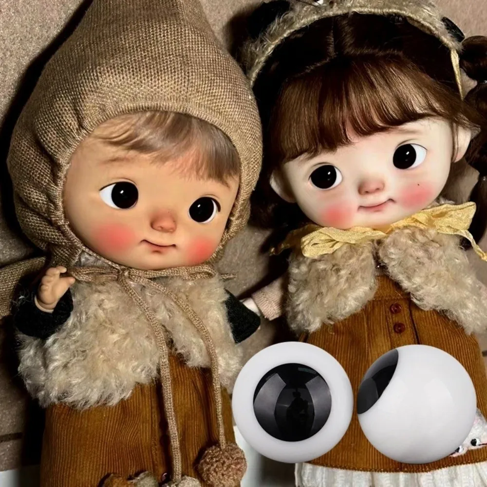 6/10/12/14/16mm Movable Glass Eyes Eyeball Pure Round Black&White DIY Doll Making Crafts Accessories Girl Fish Dots