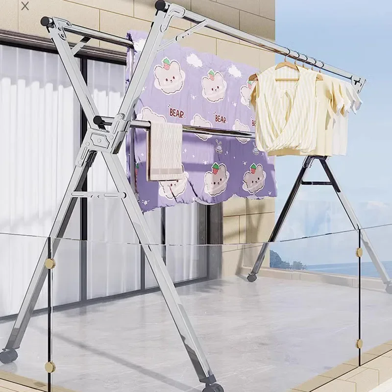 

Convenient Telescopic Clothes Hanger Rack Extender Kids Adults Foldable Bra Drying Racks Saving Tripod Furniture
