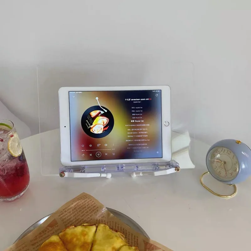 

Kawaii Многофункциональная подставка для планшета для iPad, прозрачный акриловый держатель, подставка для чтения, держатель для iPad, аксессуары