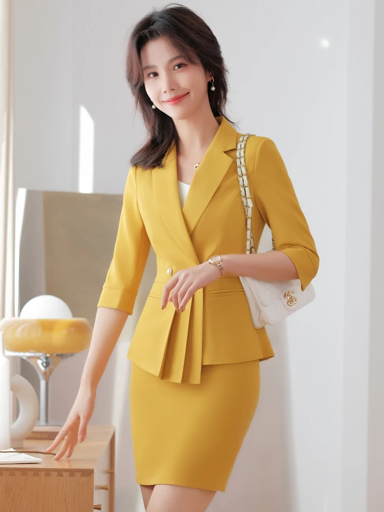 Women\'s Office Suit Skirts Sets For Office Lady Blazer And Skirt 2 Piece Set  Skirt Separetely Work Uniform Business Wear