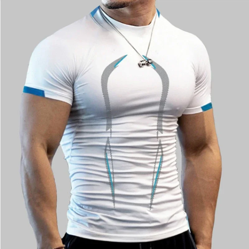 2024 Men Compression Shirt Men Fitness Gym Super Hero Sport Running T-Shirt Fitness Training Breathable Quick Dry Short Sleeve