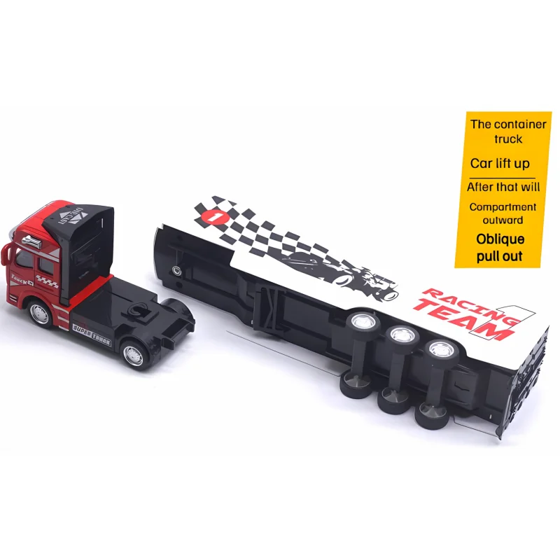 1:50 Alloy Diecast Truck Toy ContainerTruck Pull Back Engineering TransportVehicle Model Boys Toy Truck For Children Gift