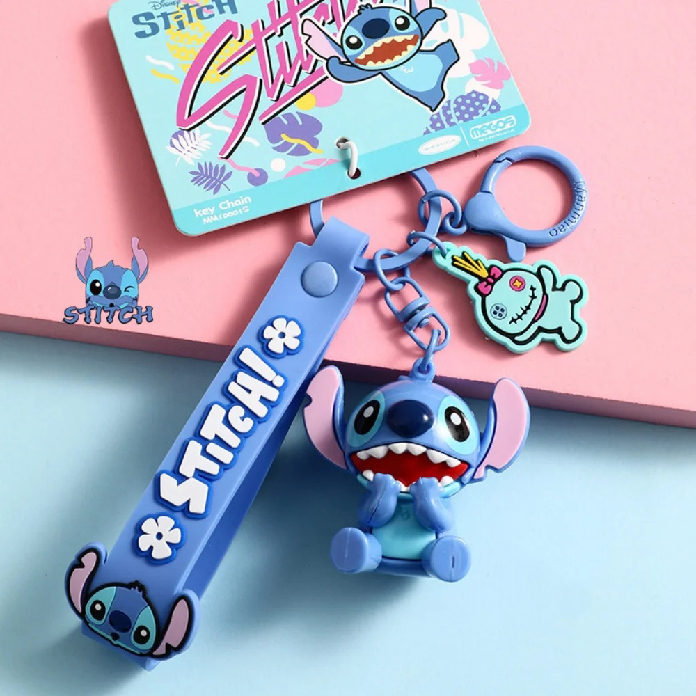 Genuine Disney Anime Lilo & Stitch Figurine Toys Keychain Cute Stitch Handbag Hanging For Backpack Luggage Decor Birthday Gifts view 2