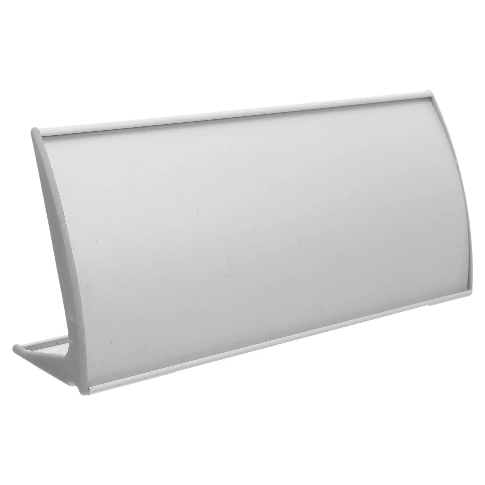 

Blank Arched Aluminum Desk Name Plate Holder Vertical Sign Stand for Office Reception Front Desk Panel Cubicle Business Signage