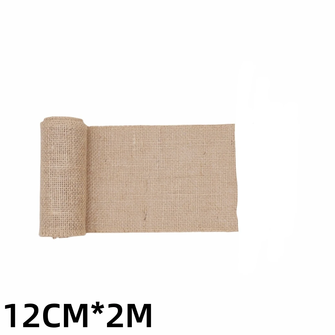 2M Natürliche Jute-Stoffrolle, 13 Breiten 2,5-35cm, Juteband für Tischläufer, Hochzeitsfeier, DIY-Heimwerkerarbeiten – Detail 16