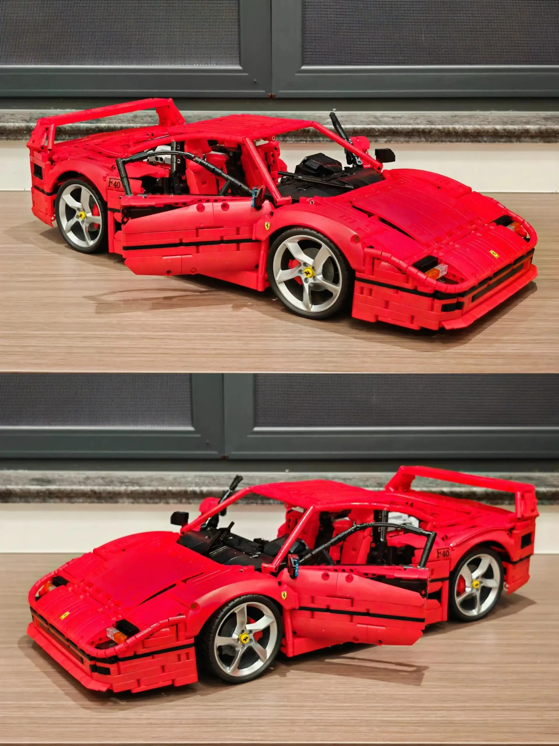 Technical JD017 Red Super SportsCar F40 Compatible MOC-140629 Car Building Blocks Bricks Educational Puzzle Toys Birthday Gifts