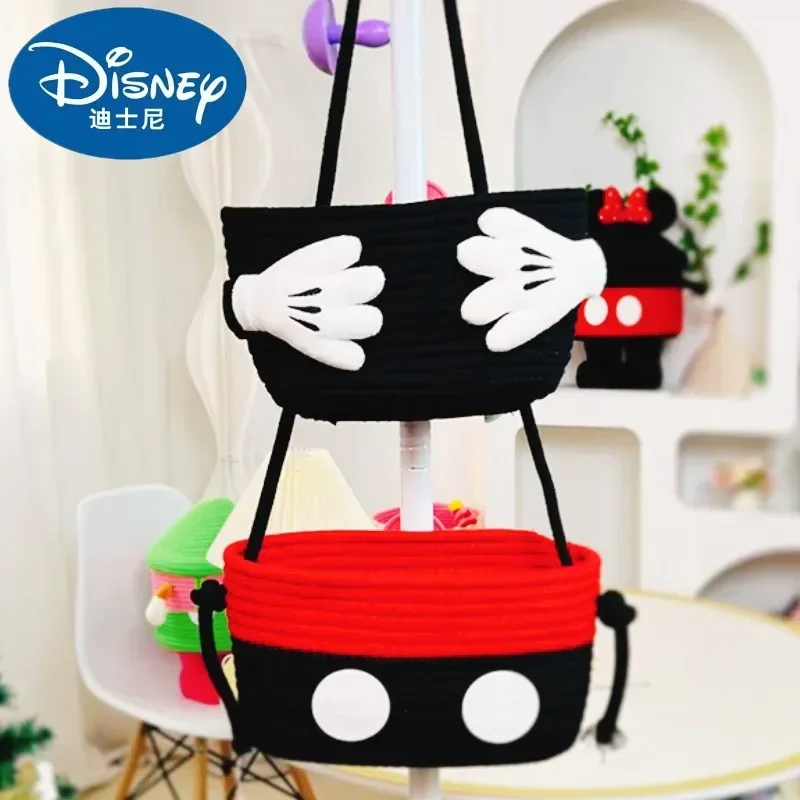 Disney Mickey Animation Peripheral Palm Double-layer Storage Basket Cute 3d Wall Hanging Basket Storage Box Cartoon Party Gift