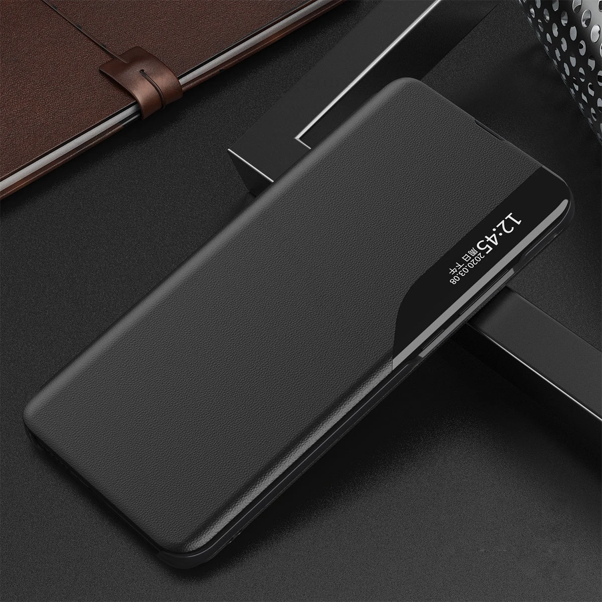 

For iPhone 17 Pro Max 16e SE4 View Windows Magnetic Flip Leather Phone Case For Apple 15 14 Pro Max 16 17 Plus Book Stand Cover