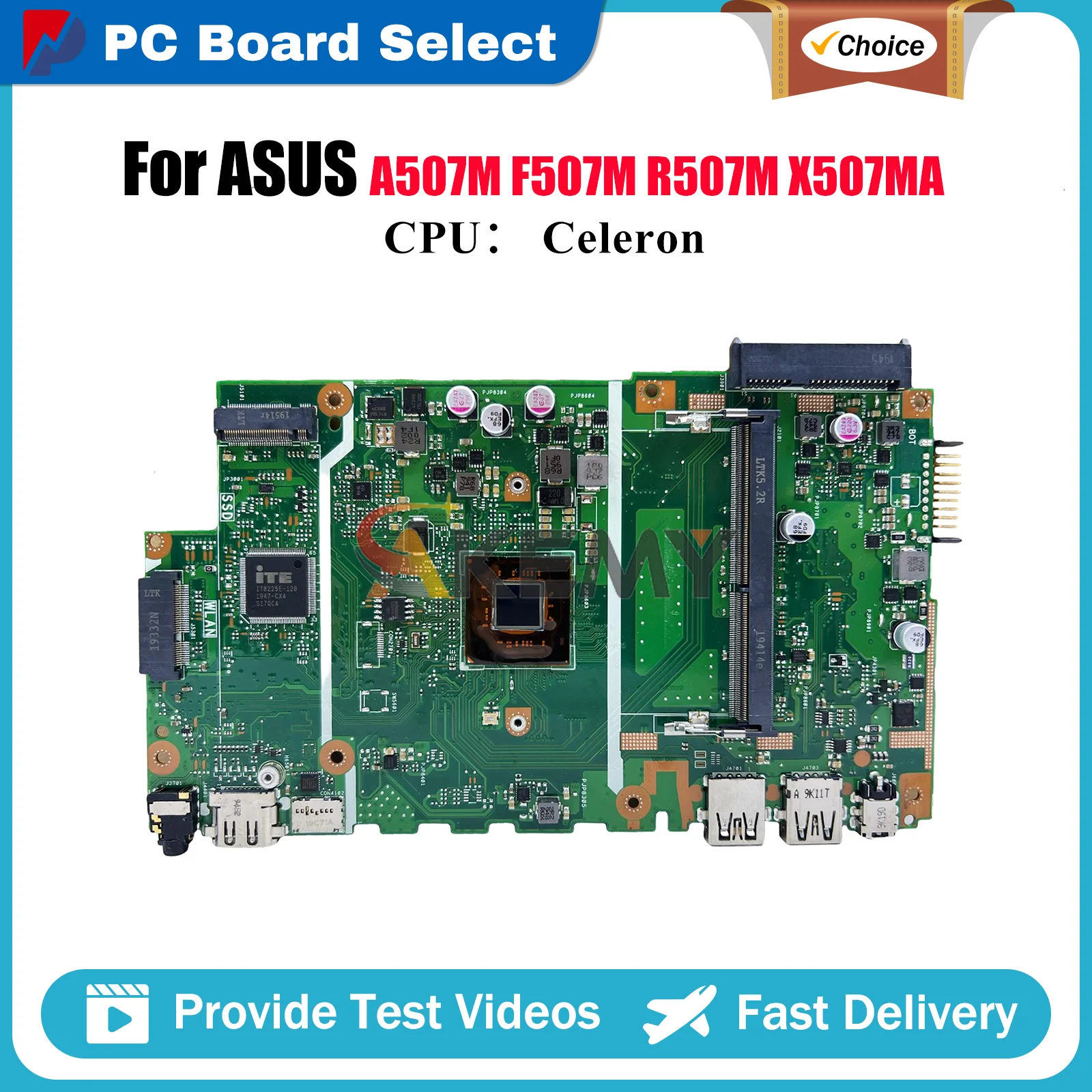 

X507MA Laptop Motherboard For ASUS VivoBook F507M A507M X507MA X507M R507M Notebook Mainboard With Celeron CPU 100% tests OK stk
