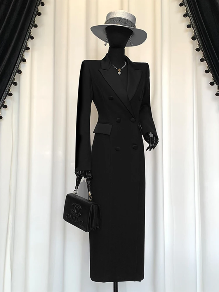 

Pigno 2025 Autumn New Slimming Long Waist-Cinching Bla Suit Sle Windbreaker Korean Version Polyester Fiber 0% Other ...