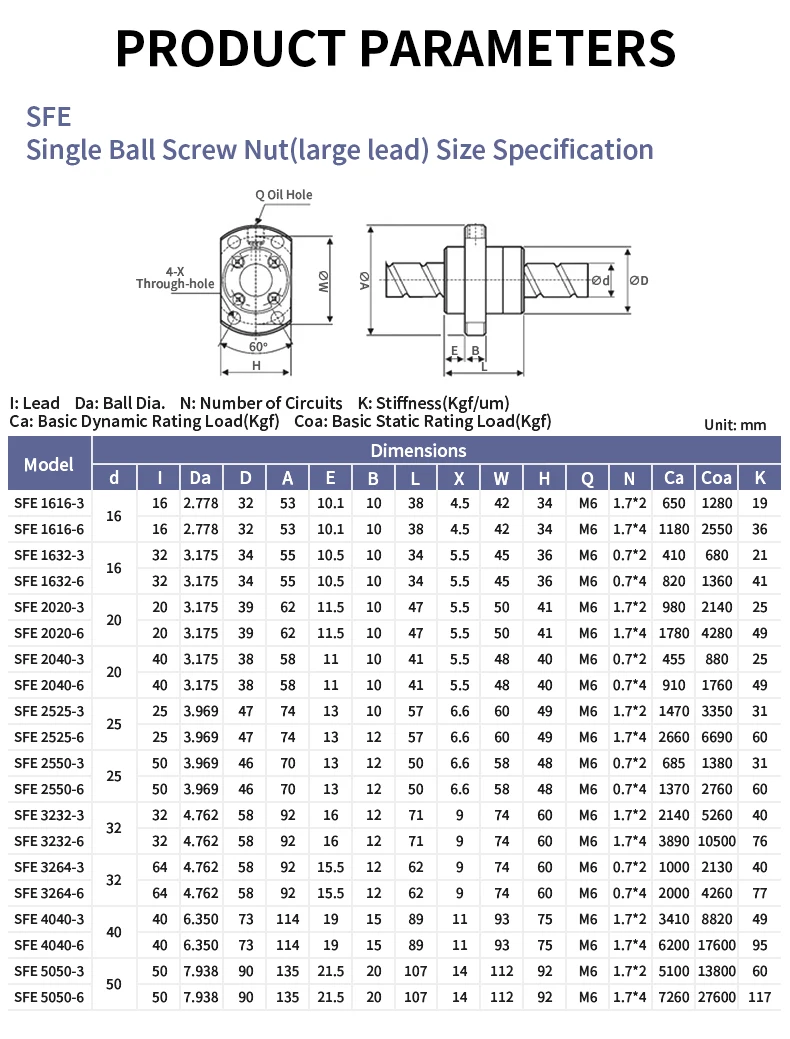 Hochpräzise Kugelumlaufspindel DFU3210 SFS3220 SFY3232 SFE3232 SFU3210 Länge 100-1150 mm mit Kugelmutter CNC-Getriebeteile – Detail 16