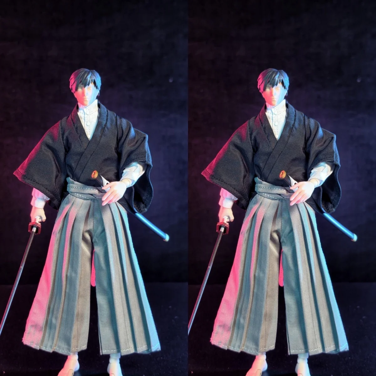 

【Clothing Only】Handmade 1/12 Straight Collar Shirt Wide Sleeved Jacket Loose Pants Kimono Suit For 6inchs Action Figures Body