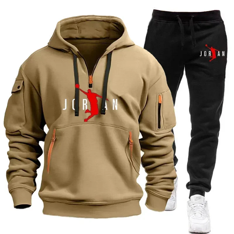 

Autumn and winter new trend men's blazer + Tracksuit pants Fashion casual jogging print sportswear outdoor sportswear2025