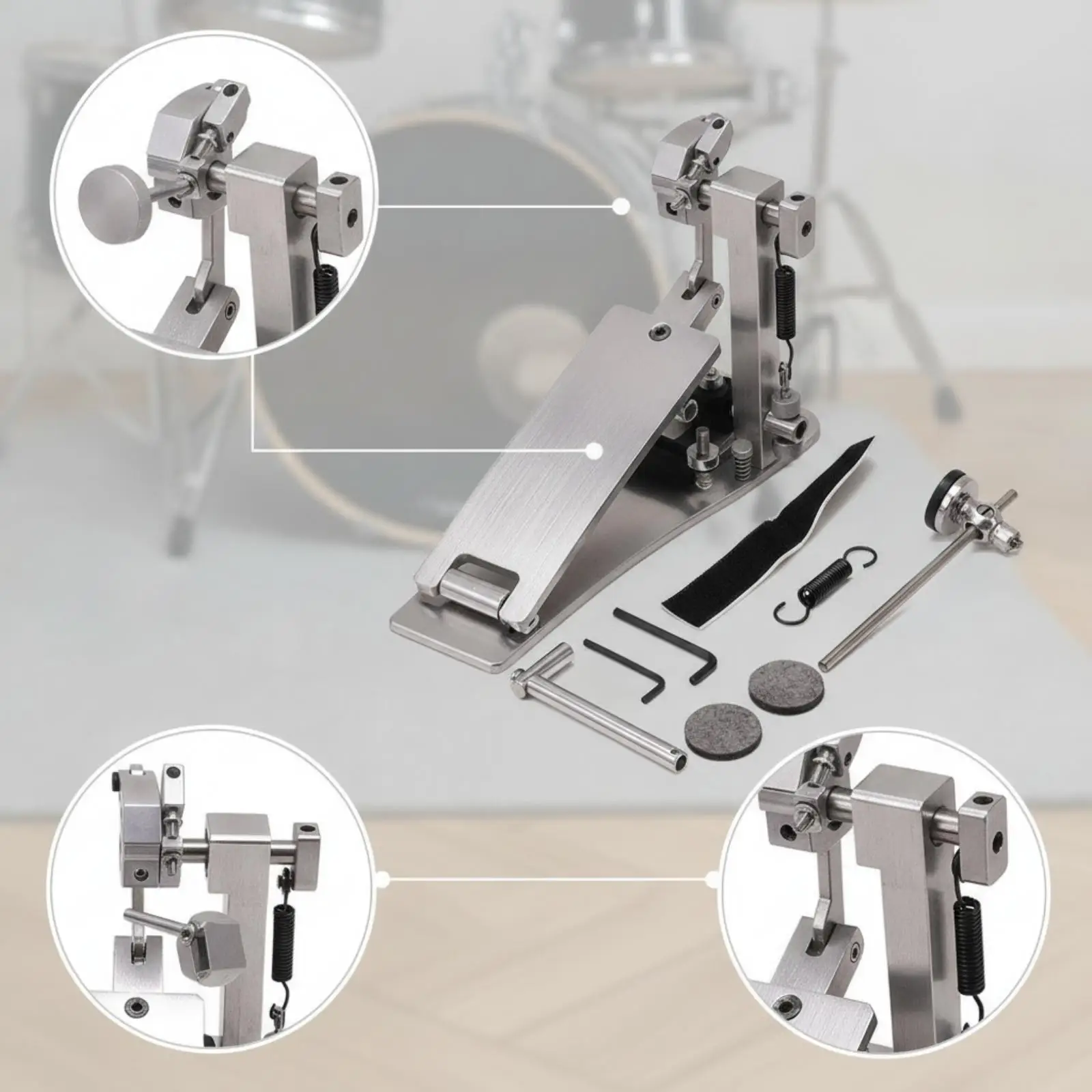 Kick Drums Pedal with Beater Head Sturdy Bass Drum Pedal with Beater for