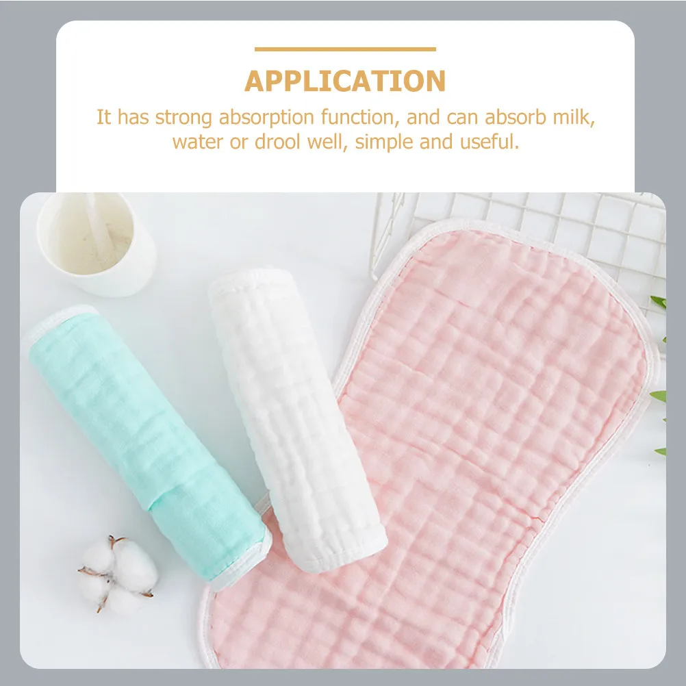 

5Pcs Baby Burp Cloths Extra Absorbent Cotton Newborn Burping Cloth for Spitting Up Drool Milk Easy Fold Portable Shoulder
