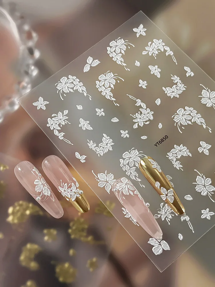 Gold-embossed Exquisite Floral Nail Stickers Simple  Fashionable Versatile Decorative Sticker Accessories DIY Nail Art Stickers