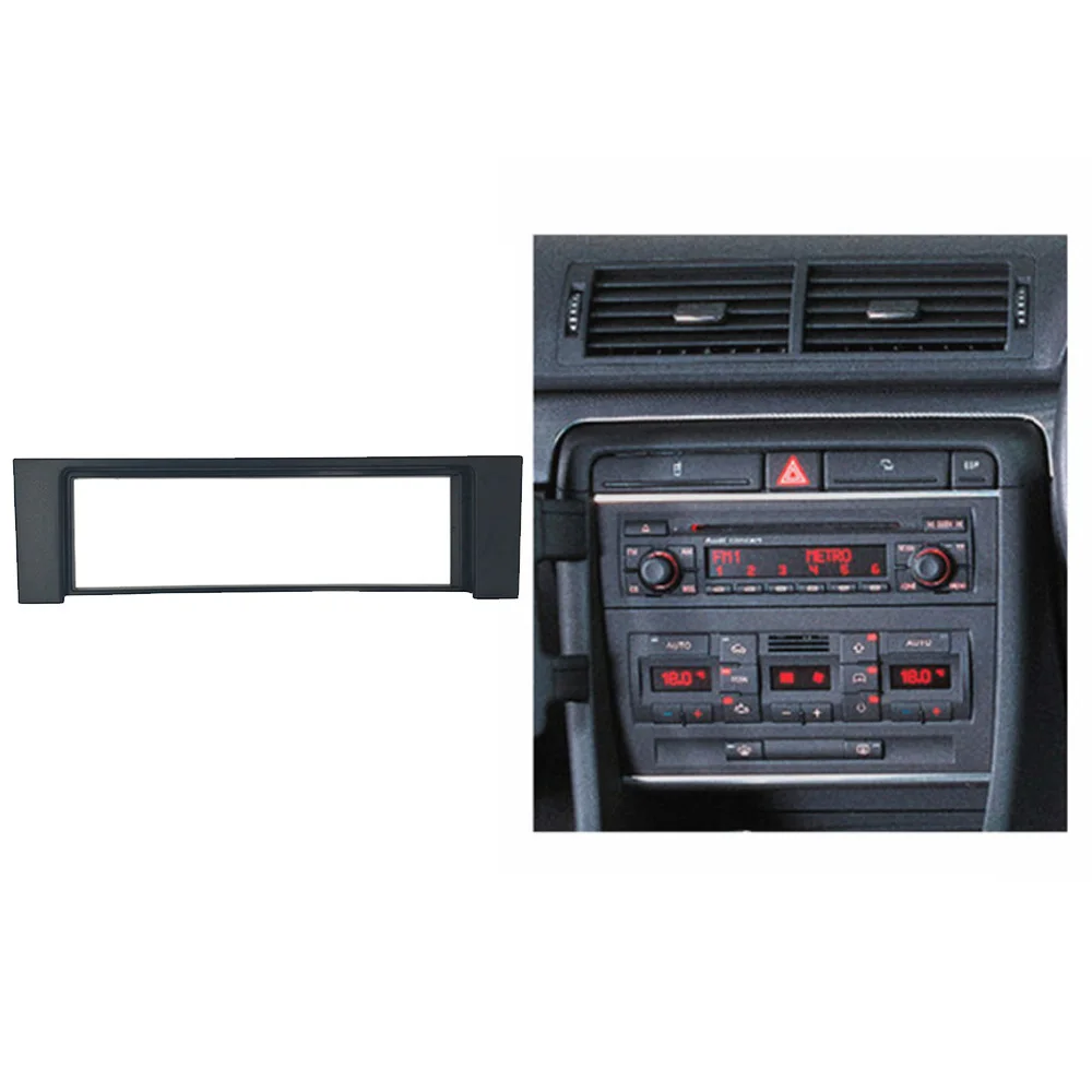 One Din Fascia for Audi A4 B6 Radio CD DVD Stereo Panel Dash Mount Installation Trim Kit Frame Plate Bezel Adapter Cover