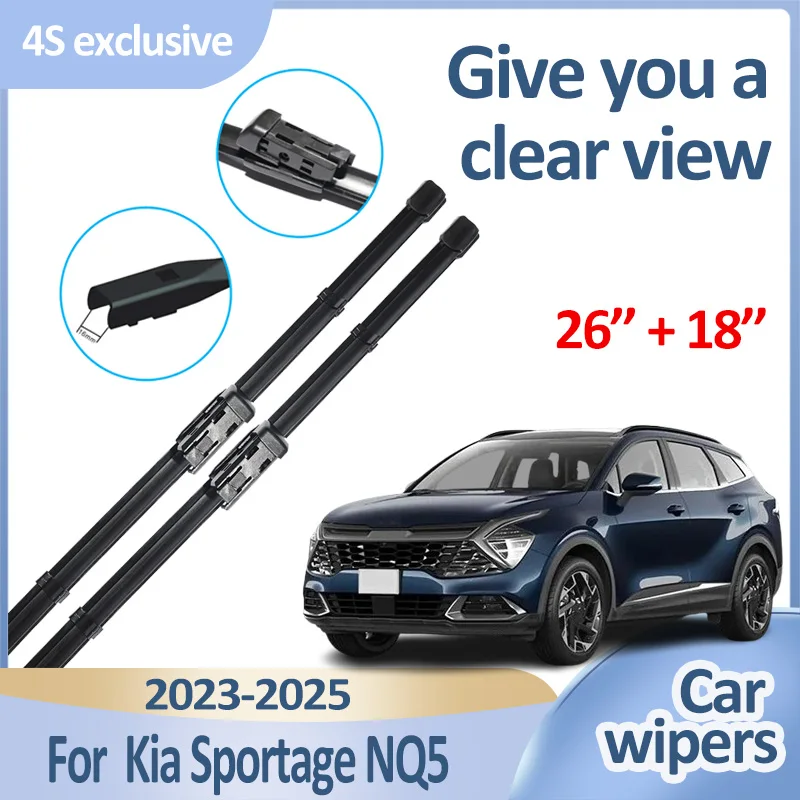 

Автомобильные передние щетки стеклоочистителя для Kia Sportage NQ5, аксессуары 2023 2024 2025, прочные щетки стеклоочистителей, инструменты для полос