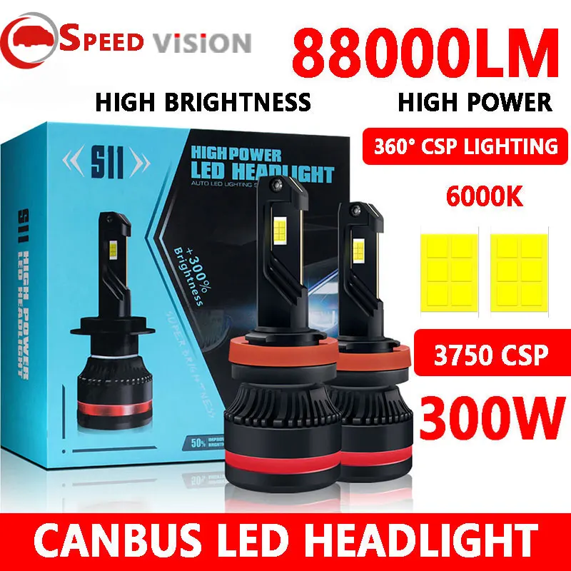 

H7 LED Mini Canbus H4 H1 HB3 HB4 9012 Turbo Bi Led Projector Lens Light H11 9005 CSP Car Headlight Bulb Auto Ice Fog Lamp 6000K