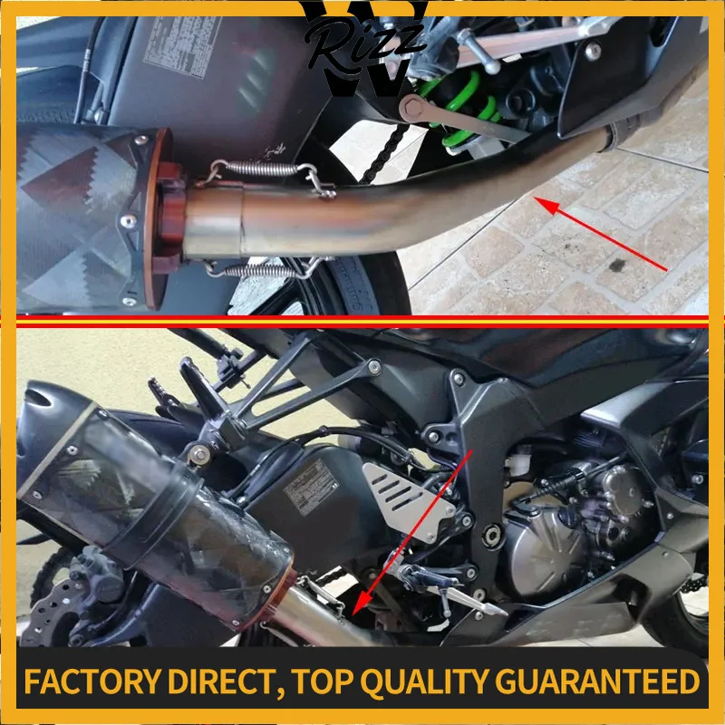 Fit For Kawasaki ZX-6R ZX-10R 2008-2017 ZX10R ZX6R Motorcycle Exhaust Contact Middle Pipe Connector Slip On ZX 10R Accessories