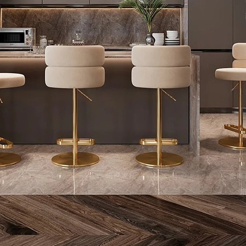 Revolving Home Lounge Bar Chairs Back Adjustable Designer Luxury Stool Modern High Taburete Alto Counter Stools For Kitchen