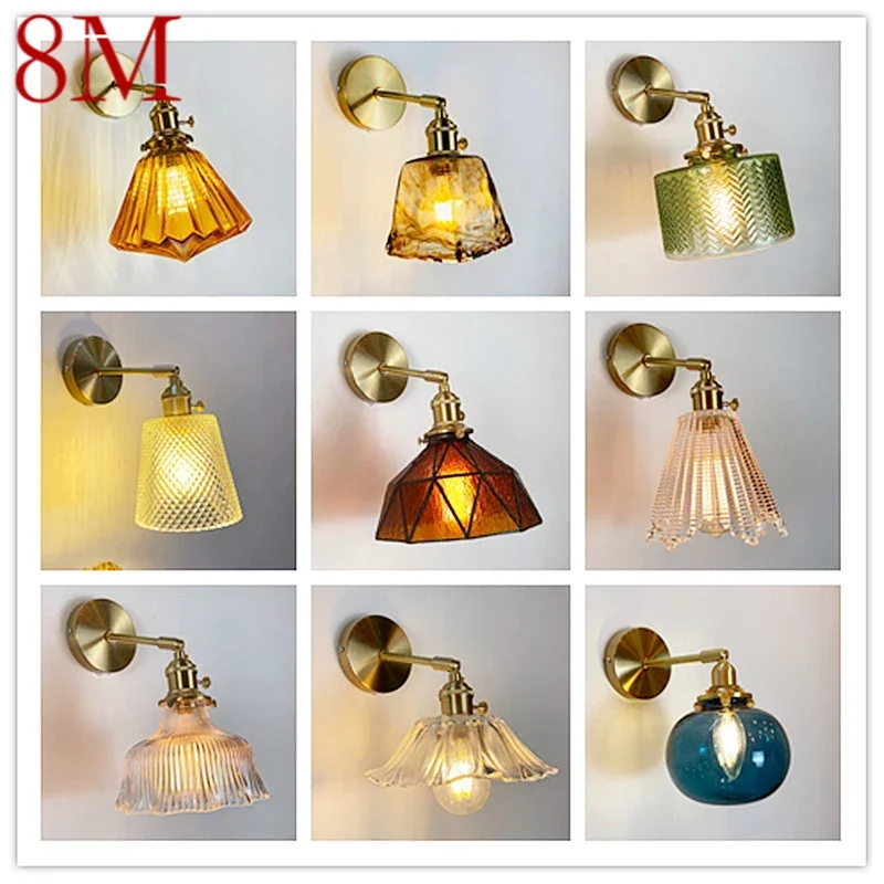 

8M Nordic Brass Wall Lamp Indoor Living Room Bedroom Bedside Lamp Modern Hotel Corridor Hallway Wall Lamp