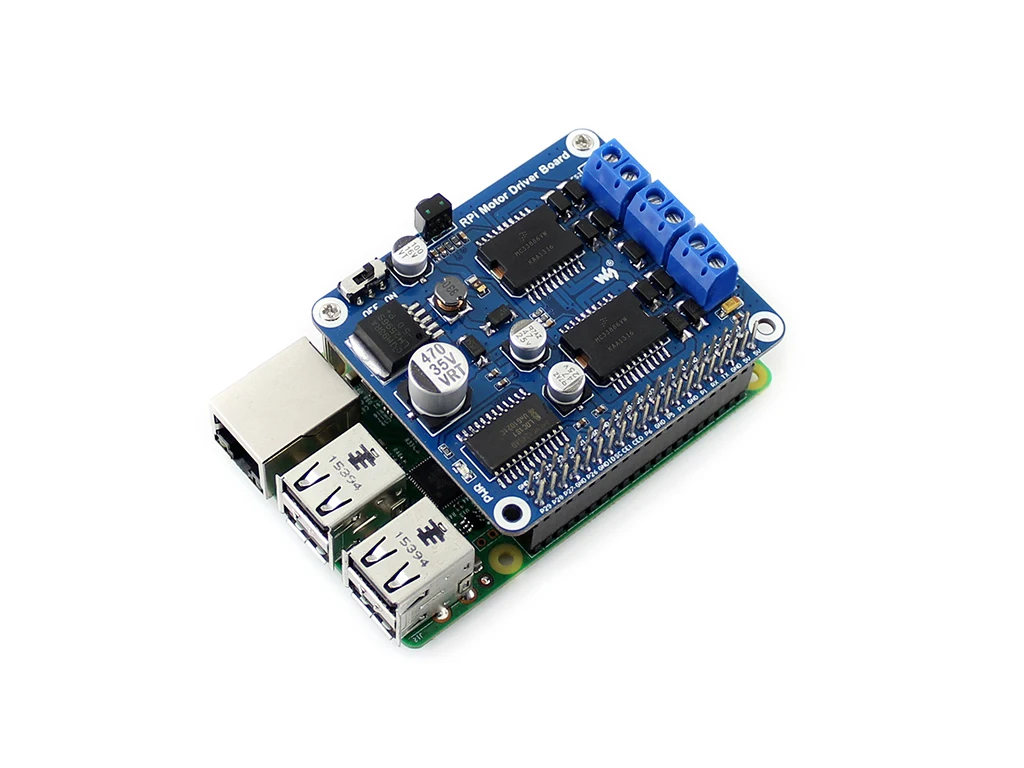 RPi Motor Driver Board,Raspberry Pi Expansion Board, DC Motor / Stepper Motor Driver,Supports Raspberry Pi series boards