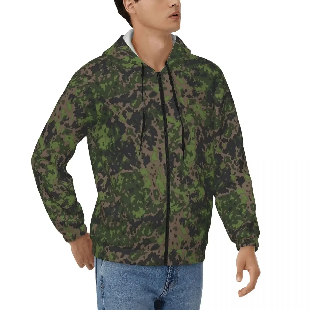 Splintertarn Deutsch WW2 Camouflage Armee Militär Camo Zipper Hoodie Hip Hop Pullover Herbst Winter Sweatshirts Langarm Tops