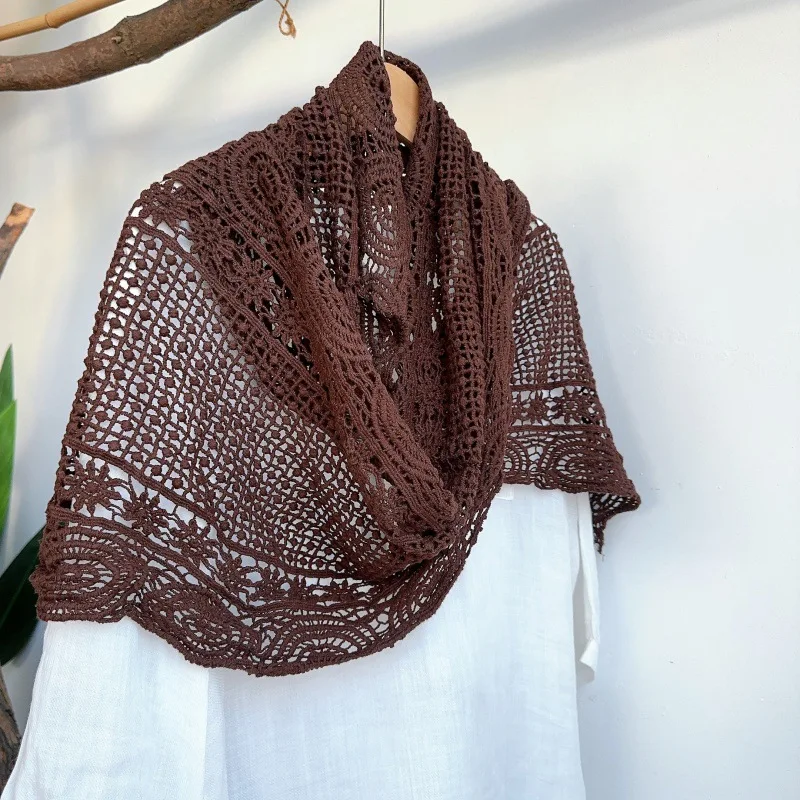 

Openwork Scarf Women Cotton Neck Wrap Shawl Breathable Sun Protection Warm Accessory For Summer Autumn Holiday Luxury