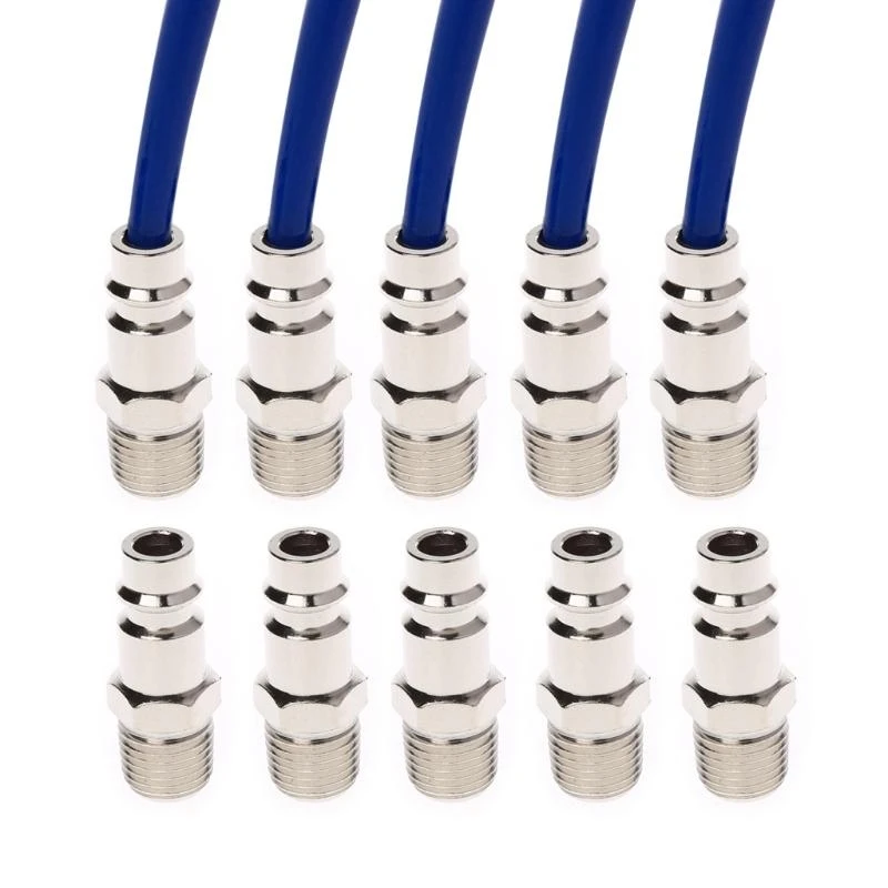 F92B Euro Air Line Hose Fitting Connector Quick Release 1/4 Inch BSP Male Thread