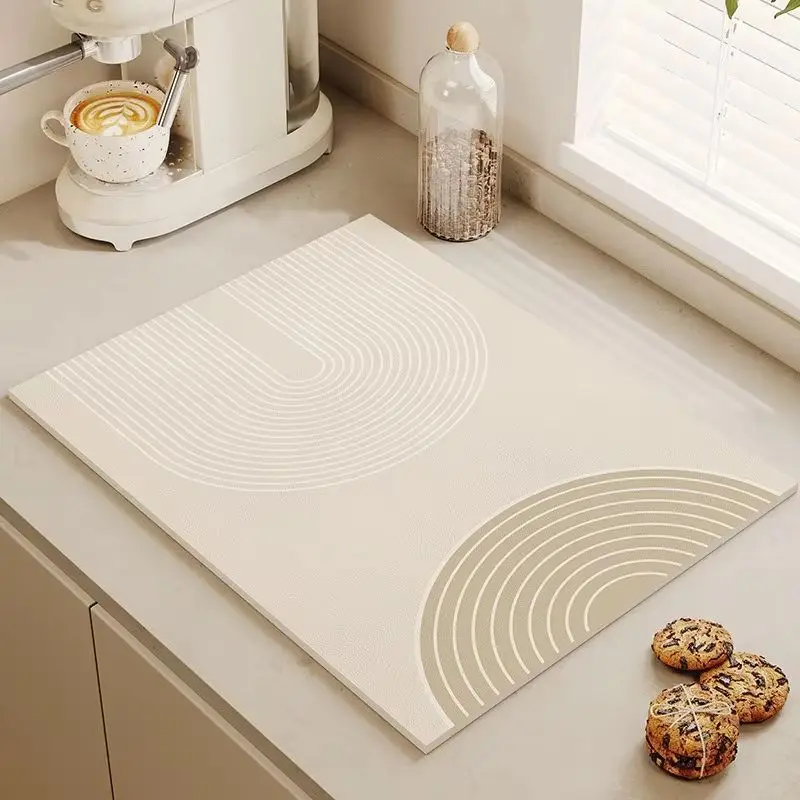 VIKAMA Minimalist Geometric Placemats, Non-Slip Absorbent Mats for Countertops, Kitchen and Coffee Mats, Dining Table Decor
